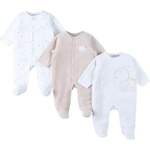 Noukie's Set van 3 fluwelen pyjama's, Meerkleurig, 0 Maanden