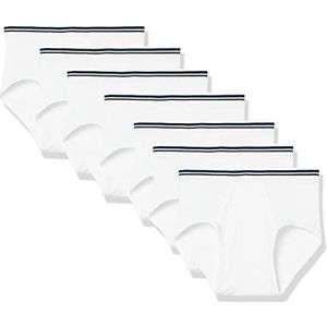 Amazon Essentials Men's Katoenen onderbroeken zonder labels, Pack of 7, Wit, S