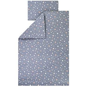 Julius Zöllner Jersey - kinderbeddengoed 100 x 135 cm + 40 x 60 cm, 2-delige set dekbedovertrek en kussensloop, 100% jersey-katoen, met ritssluiting, Öko-Tex Standard 100, Shiny Stars