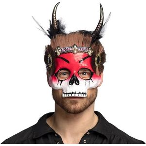 Boland - Voodoo masker, doodshoofdmasker, accessoire voor kostuums, carnaval, themafeest en Halloween