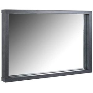 Composad | Spiegel uit de Signo lijn met frame van hout, badkamerspiegel, entree en woonkamer, moderne spiegel, afmetingen 88,10 x 58,40 x 8,20 cm, kleur Tadao-grijs, Made in Italy