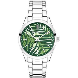 Tamaris Horloge, zilver-groen., armband