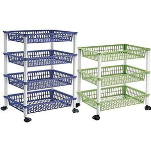 Tontarelli Mito plantenwagen, 4 manden, Groen, 40 x 85 cm, kunststof, One Size