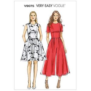 Vogue Patterns 9075 Misses Petite jurk en jumpsuit, maten, jersey, denim, linnen, meerkleurig, A5 (6-8-10-12-14)