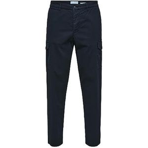 SELECTED HOMME Cargobroek voor heren, taps toelopend, Dark Sapphire