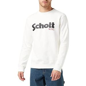 Schott NYC Swcrew Sweatshirt voor heren, Wit (Off White), XXL
