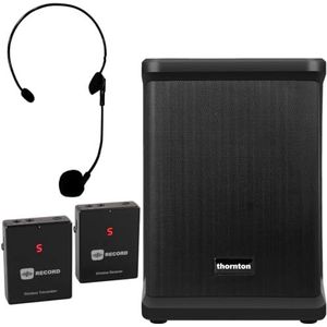 Thornton Auriga-1 Pack - Actief luidsprekerpakket met draadloze headsetmicrofoon, afstandsbediening