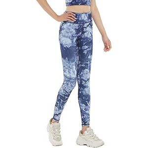 Flyily Gymlegging met hoge taille voor dames, tie-dye/bloemen/galaxy print, hardlooplegging, yogabroek, fitness, lopen, compressielegging met billenliftend effect, L