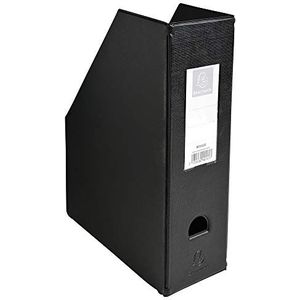 Exacompta - Ref. 90161E - PVC tijdschriftenhouder - 10 cm achterkant - plat geleverd - Afmetingen 31,5 x 23,5 x 10 cm - Voor A4-documenten - Zwarte kleur