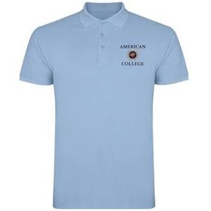 AMERICAN COLLEGE USA Poloshirts Sport Ademend Gedrukt Kleding Unisex Mannen en Vrouwen Casual Model ACPLW7 Sky Blue XL, Turkoois, XL