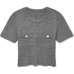 VERO MODA Vmkristin Ss Pullover Exp, Medium grijs (grey melange), XS