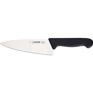 Giesser since 1776 - Made in Germany - Chef's knife, black, Basic Black, 16 cm blade, non-slip grip, sharp kitchen knife, dishwasher safe, rust-free
