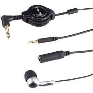 Philips LFH9162 microfoon voor het snijden van telefoongegevens, 3,5 mm, kabellengte 1,1 m, adpater 2,5 mm, op 3,5 mm, zwart