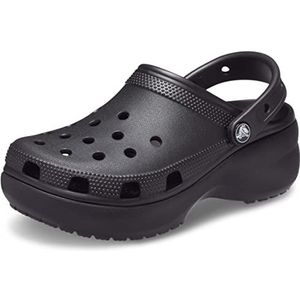 Crocs Classic Platform Clogs - Damesklompen met verhoogde zool, zwart, 41/42 EU