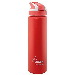 Laken herbruikbare thermische fles top van roestvrij staal met automatische dop en veiligheidssluiting, 750 ml, rood