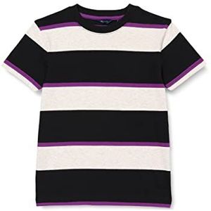 GANT Jongens Relaxed Gestreept T-Shirt, Zwart, Standaard, zwart, 170 cm
