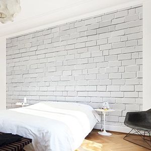 Apalis Vliesbehang White Stonewall fotobehang breed | vliesbehang wandbehang muurschildering foto 3D fotobehang voor slaapkamer woonkamer keuken | meerkleurig, 102769