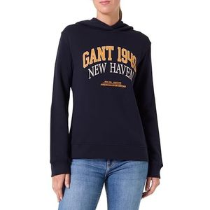 GANT - Sweatshirt - Donkerblauw - Met Capuchon - Logoprint