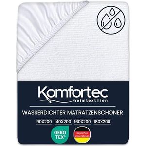 Komfortec Zachte matrasbeschermer, 140 x 200 cm, ademende en zachte matrashoes, Oeko-Tex-gecertificeerd, comfortabel en duurzaam