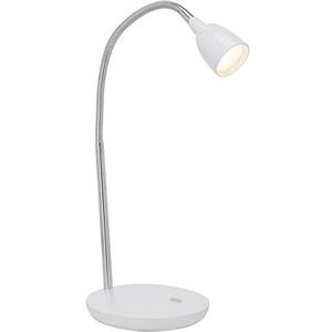 BRILLIANT lamp Anthony LED tafellamp ijzer/wit | 1x 2,4W LED geïntegreerd, (200lm, 3000K) | Schaal A ++ tot E | Met drukschakelaar op de voet