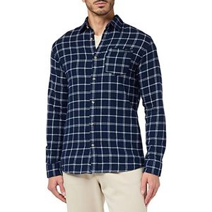 JACK&JONES JOROWEN Heren Flannel Slope Comfort Shirt LS Hemd, Navy Blazer, XL
