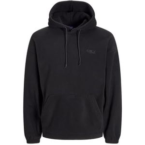 JACK & JONES JORVESTERBRO Sweat Fleece Hood, Zwart/Print: met print op de achterkant, XS