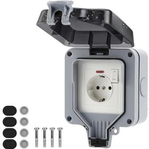 Buitenstopcontact - Inbouwstopcontact - IP66 - Voor Buitengebruik - Met Onafhankelijke Schakelaar en Indicatielampje