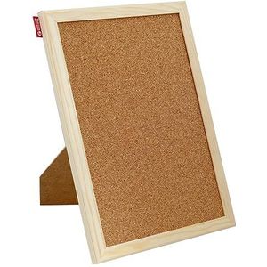 MEMOBE Kurkbord, kurkbord met houten frame, prikbord van kurk, prikbord, kurkwand, verticale of horizontale opstelling, 30 x 21 cm