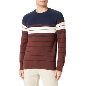 Crewneck Sweater Regular Kingston Stripe Navy Blazer Stripe (Shaved Choc/Egret) L
