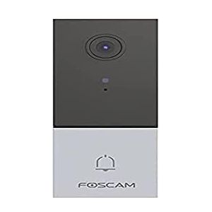 Foscam video-deurbel, wifi, VD1, bewegings- en geluidsherkenning, 4 MP, resolutie bidirectionele audio, afstandsbediening, compatibel met Google Home en Amazon Alexa, grijs