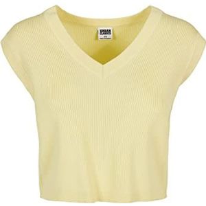 Urban Classics Dames Dames Short Knittd Slip On Sweater, Softyellow, 5XL