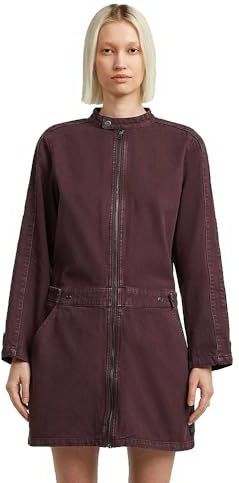 G-Star - D27009-E078-C074 - Moto Jurk - Lila - Lange Mouwen - Duurzaam - Gerecycled Katoen