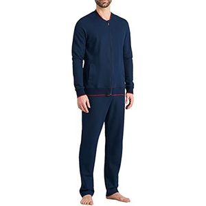 Schiesser Herenhuispak, tweedelig pyjama, donkerblauw, 54