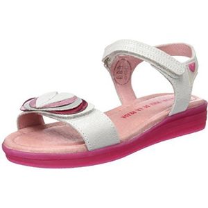 Agatha Ruíz De La Prada 172986, sandalen met plateau, voor meisjes en meisjes, Zilverkleurig, wit, gegolfd, gelamineerd, 35 EU