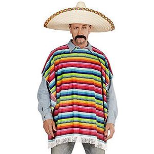 Widmann 42939 Mexicaanse poncho, heren, kleurrijk, eenheidsmaat