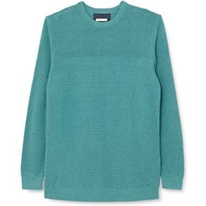 TOM TAILOR Uomini Basic gebreide trui met structuur 1032302, 30277 - Salvia Green Melange, XL