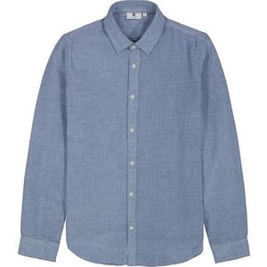 L31081_heren shirt ls, blauw (stone blue), XXL