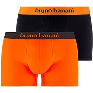 bruno banani Short 2 Pack Flowing, oranje/zwart // zwart/oranje, XXL