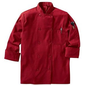 Red Kap womens Long Sleeve Ten Button With Mimix and Oilblok Chef Coat, Fireball Red, XX-Large US