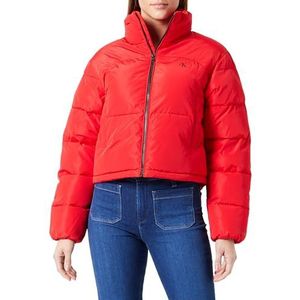 Calvin Klein Jeans Vrouwen Non Down Cropped Puffer Gewatteerde Jassen, Snoep Appel, XS