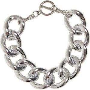 Urban Classics Unisex armband Flashy Chain Bracelet zilver L/XL