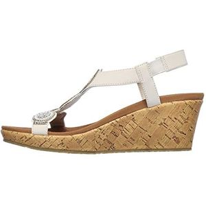 Skechers Women's Slingback Wedge Sandal, Off White, 7 B (M)