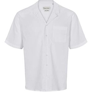 BY GARMENT MAKERS Sustainable; obviously! Unisex Elmer Linen SS Shirt, optisch wit, M, wit (optical white), M