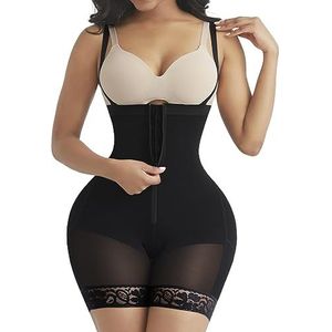 Shapellx Columbiaanse shapewear voor vrouwen, buikcontrole, grote maten, postpartum bodyshaper, billenliftende bodysuit, A1-zwart, S
