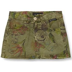 Desigual Fal_Mickey Cam Skirt voor meisjes, groen, 7-8 Jaar