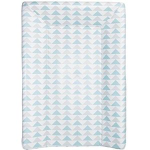 BabyCalin Luxe aankleedmat, geometrisch patroon, blauw/grijs, 50 x 70 cm