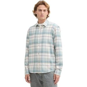 TOM TAILOR Denim heren overhemd, 36724 - Grijs Mint White Check, XXL