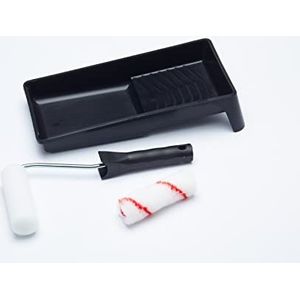 ProDec Contractor 4-delige emulsie- en glans 4 inch miniverfrollers, frame en bakjesset voor schilderen met emulsie-, glans- en satijnverf op binnenmuren, plafonds, hout en metaal, 4