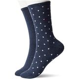 Tommy Hilfiger Dames gestippelde sokken (verpakking van 2), Midnight Blue, 39-42 EU