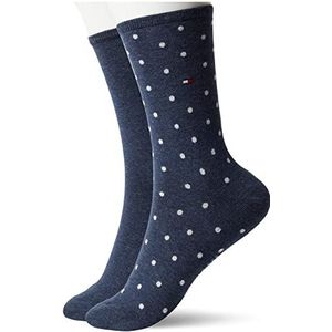 Tommy Hilfiger Dames gestippelde sokken (verpakking van 2), Midnight Blue, 39-42 EU